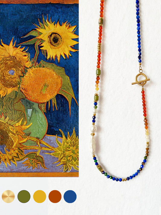 Van Gogh's  Sunflowers Necklace