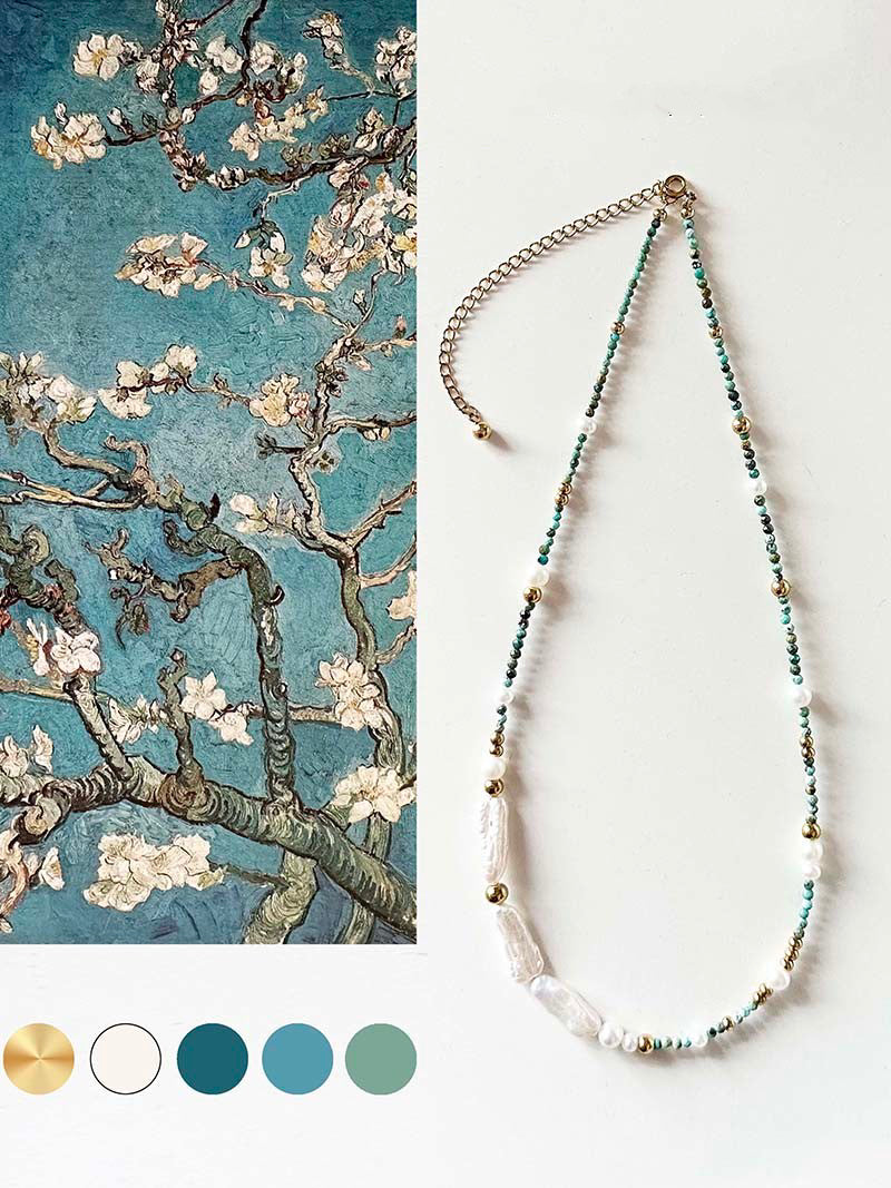 Van Gogh's  Almond Blossoms Necklace